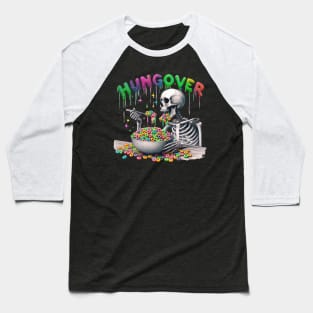 Hungover Skeleton T Shirt Design Baseball T-Shirt